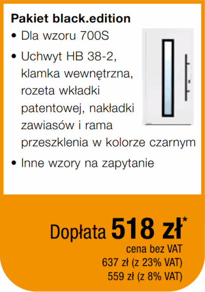 Pakiet okuć w kolorze czarnym