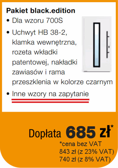 Pakiet okuć w kolorze czarnym